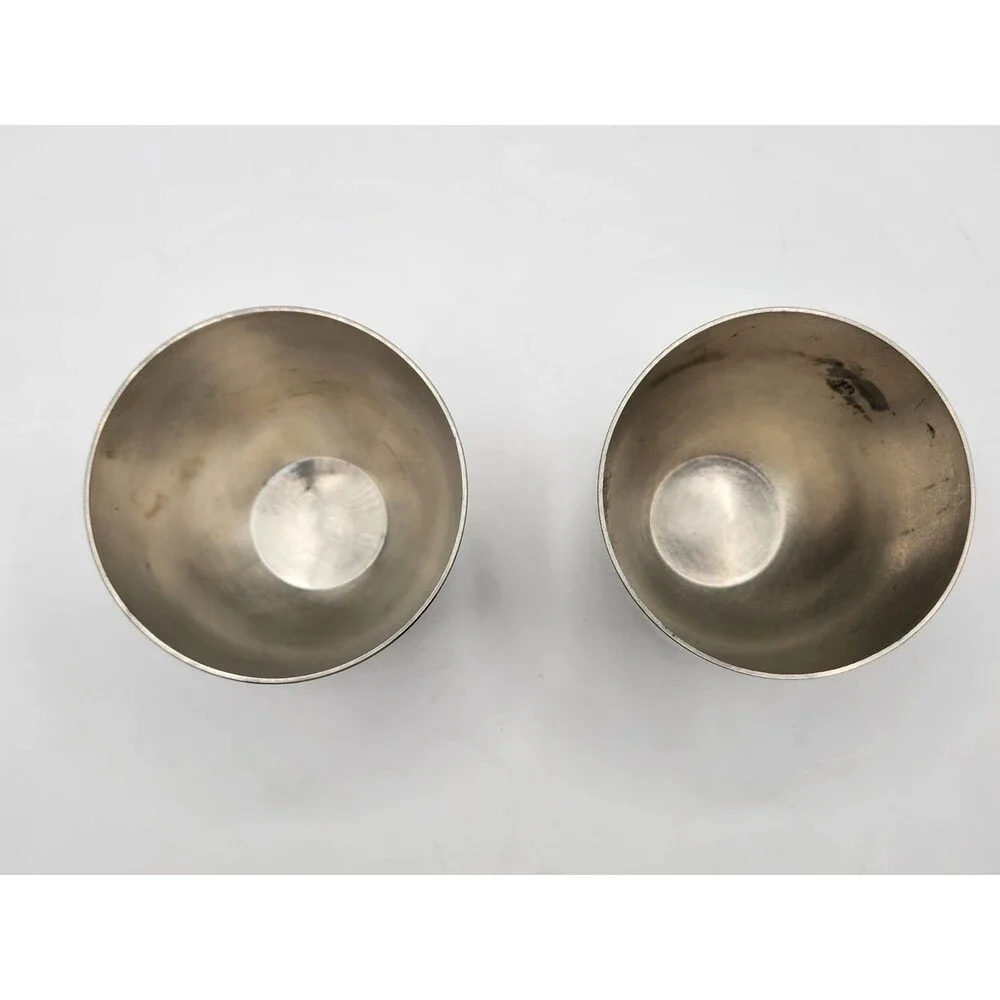 Vintage Stieff Pewter Jefferson Cups P50 Pair ATC Hallmark Unengraved USA